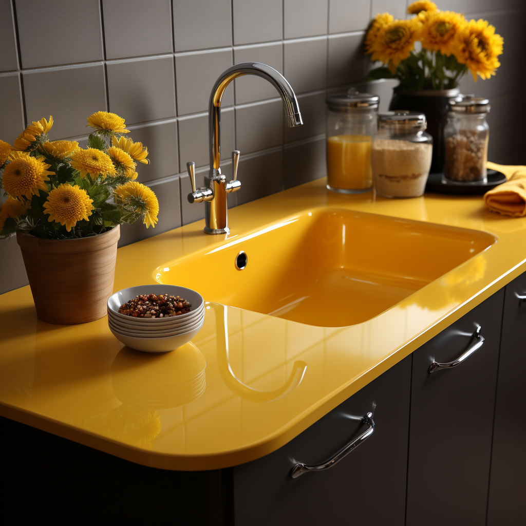 Мойка для кухни Corian Imperial yellow